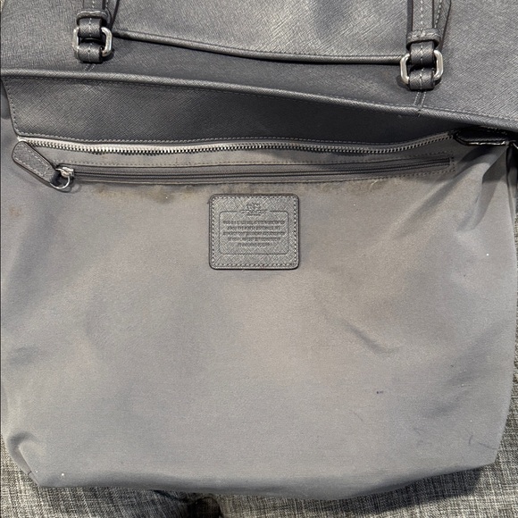 Coach Bag Peyton Zip Top Tote Charcoal Gray Saffiano Leather Tote Bag - Picture 13 of 17